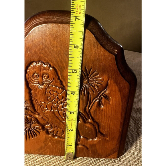 Book End Vintage Carved Owl on a Limb Stained Wood-Single Book End - Picture 7 of 8
